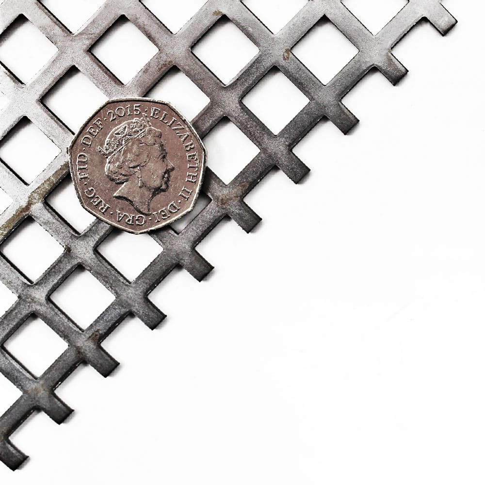 10mm Square Hole Perforated Metal Sheet 304 Stainless Steel - 15mm Pitch -  1.5mm Thick - The Mesh Company