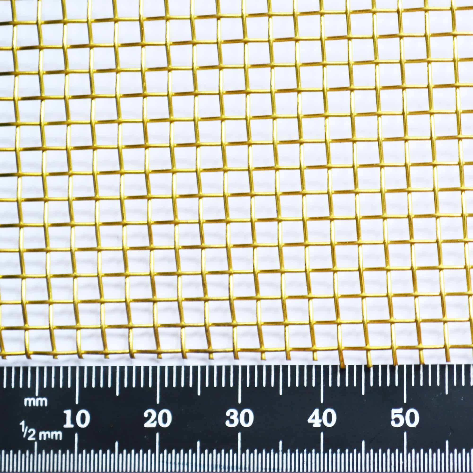 Heavy Duty Pure Brass Woven Wire Mesh (8 LPI x 0.63mm Wire = 2.55mm  Aperture) - Speciality Metals